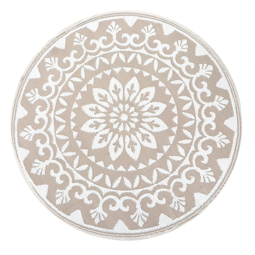 Buitenkleed Rond Mandala / Palm Design - ⌀ 150 Cm 1 Buitenkleed Rond Mandala / Palm Design - ⌀ 150 Cm
