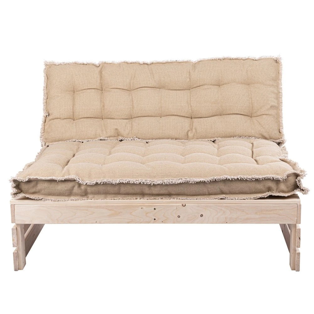 Palletkussen RAFFELED Natural - 120 X 80 X 8 Cm 2 Palletkussen RAFFELED Natural - 120 X 80 X 8 Cm - Afbeelding 2